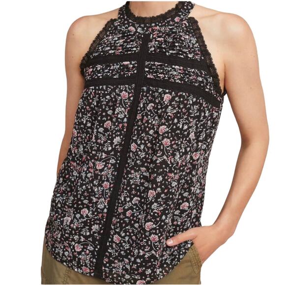 Maeve Anthropologie Floral Ruffled Sleeveless Blouse Small - Picture 1 of 5
